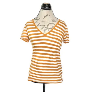 Madewell Womens Blouse Sz XS Striped Short Sleeve Preppy Parisian Minimalist thumbnail 2