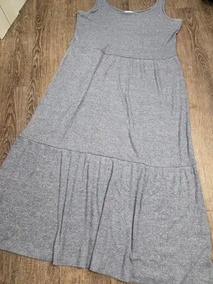 Daily Ritual Ribbed Sleeveless Maxi Dress Blue/Gray SUPER SOFT Size Large thumbnail 1