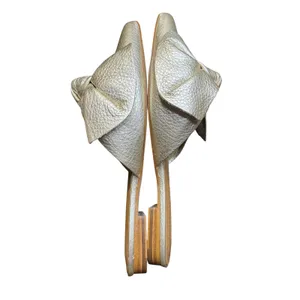 Rebecca Minkoff Shoes Womens Size 6.5M Gold Leather Bow Slide Flats‎ Pointed Toe thumbnail 5