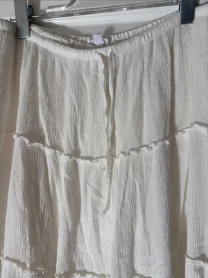 Garage White Long Tiered Gauzy Maxi Skirt Size Medium thumbnail 3