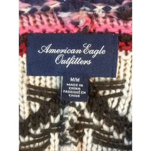American Eagle Outfitters Open Front Cardigan Pink White Size Medium (5812) thumbnail 3