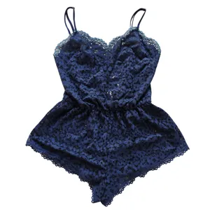 Victoria's Secret NWT Navy Blue Floral Lace Teddy Romper Lingerie 11098917 Small thumbnail 2