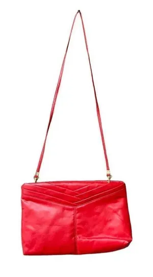Vintage red faux leather Holiday Fair Inc crossbody bag thumbnail 1