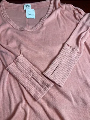 Free People “Colby Long Sleeve” thermal top Savannah Red Sz M thumbnail 15