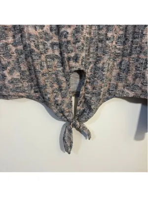 No Boundaries Leopard Print Tie-Front Top – Women's Plus Size XXL (2X, 19) (b4) thumbnail 5