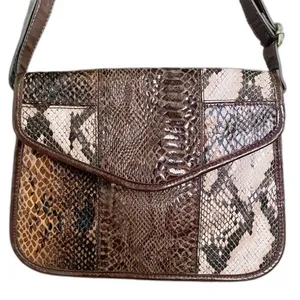 Cosmopolitan Y2K Snakeskin Patchwork Clutch Shoulder Bag Brown Purse Crossbody thumbnail 3