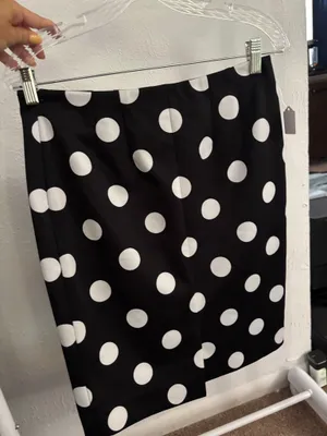 The Limited Black and White Polka Dot Pencil Skirt thumbnail 2