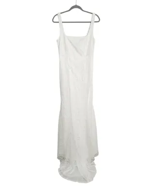 Lulus White Lace Sleeveless Wedding Dress NWT Sz Medium White Lace Wedding Gown thumbnail 2