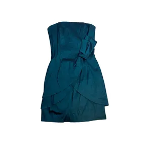 Jessica McClintock Vintage Taffeta Strapless Teal Emerald Green Party Dress thumbnail 6