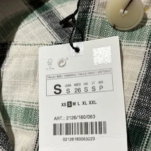 NWT Zara Plaid Overshirt Jacket Green Cream Relax Fit Bloggers Fav S thumbnail 8