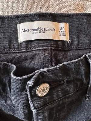 Abercrombie & Fitch High Rise Black Jeans Size 31 Short Straight thumbnail 7
