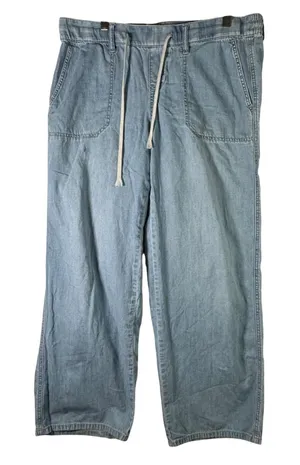 Torrid Feel The Fit Chambray Wide Leg Pull On Pants Drawstring Women 00 10 12 XL thumbnail 1