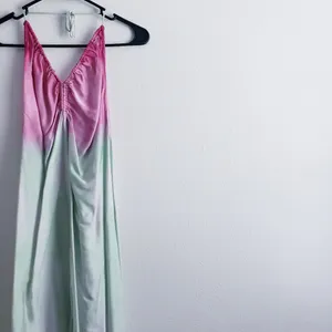 Zara Tie Dye Ombre Midi Shine Slit Strappy Dress thumbnail 5