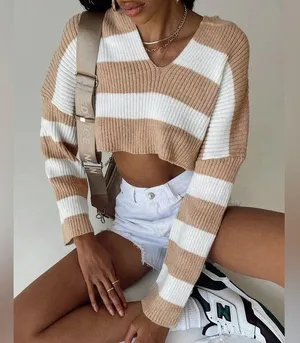 NWOT Princess Polly cropped striped sweater thumbnail 1