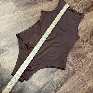 Nasty Gal Women’s Brown Bodysuit Sz M sleeveless stretchy minimalist thumbnail 7