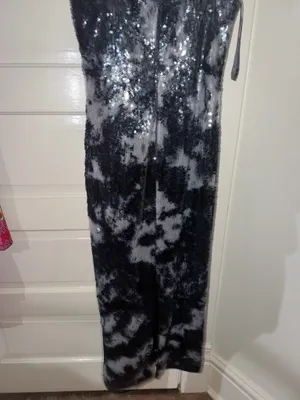 Navy and light blue sequin maxi dress Size 6 thumbnail 2