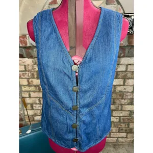 vest jersey textured blue 1980s thumbnail 2