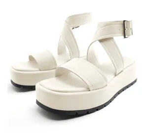 ZARA NWOT Flat Leather Sandal With Buckle Size 12 thumbnail 1