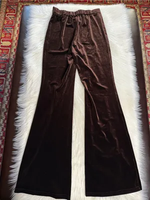 Halara Brown Velvet High Waisted Flare Pants NWOT XL thumbnail 5