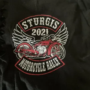 Sturgis size medium black biker tshirt Vance bike wear lace front harley thumbnail 5