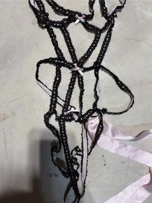 Victoria’s Secret dream angels ribbon slot strappy teddy Lingerie Pink large thumbnail 3