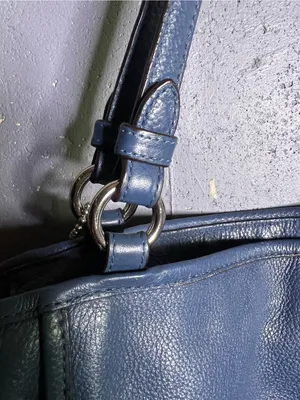 Coach Park Leather Carrie Blue Pebbled Leather Shoulder Tote. thumbnail 5