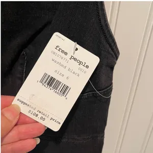 Free People Alex‎ Flare Denim Mini Dress Womens 6 Washed Black Grunge Ruffle New thumbnail 9