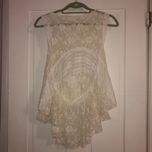 Free People Open Back White Lace Tank thumbnail 5