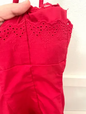 House of CB Luci Cherry Red Corset Red Dress Size L+ Coquette Romantic Feminine thumbnail 6