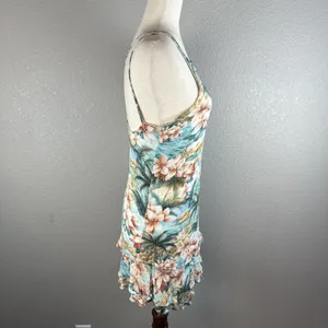 Farm Rio Mini Ruffle‎ Sun Dress Size S Tropical Hawaiian Strappy Front Beach thumbnail 6