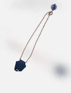 💜 Vintage Korea Stomach Organ Acrylic Sphere Pendant 24” Gold Tone Metal Chain Necklace 💜 thumbnail 6