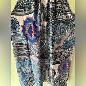 Boutique Blue Paisley Sleeveless Mini Dress size Medium thumbnail 2