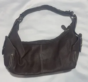 Everyday Dark Brown Pebbled Leather Shoulder Bag thumbnail 1