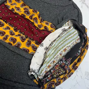 Free people Blossom Thermal Top‎ ballon sleeve patchwork Sz XS oversized thumbnail 4