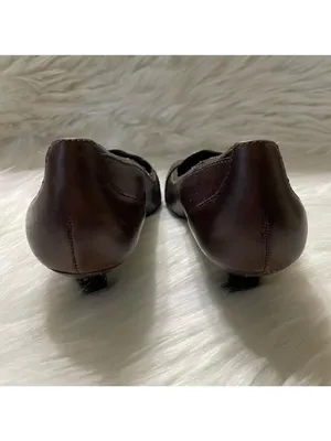 Naturalizer Brown Heels With Brass Buckle Size 7.5 thumbnail 3