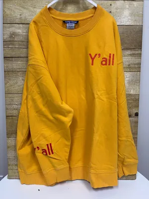 Outdoor Voices Yellow Crewneck with Red "Y'all" Graphic size XL thumbnail 1