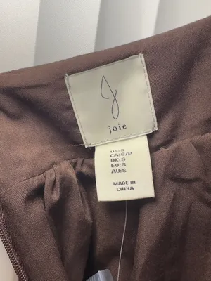 NWT Joie Brown Linen Blend Halter Bow Tie Back Midi Dress Small thumbnail 6