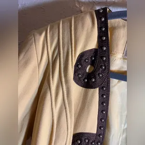 Double D Ranch Gold Tan Studded Blazer Jacket Brown Detailing cropped western M thumbnail 3
