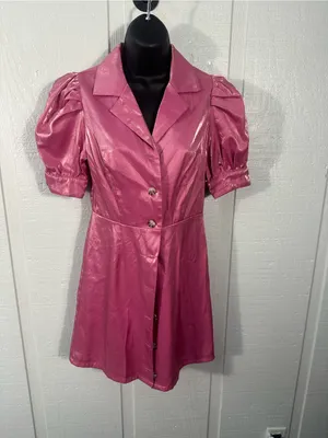 Fate Pink Puff Sleeve Dress Size Small EUC thumbnail 2