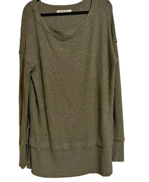 Free People $68 We The Free North Shore Long Sleeve Thermal Top Oversized S thumbnail 2