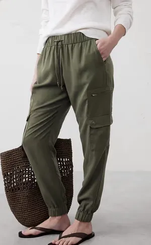 Banana Republic Factory Olive Green TENCEL™ Cargo Joggers. Size Large thumbnail 1