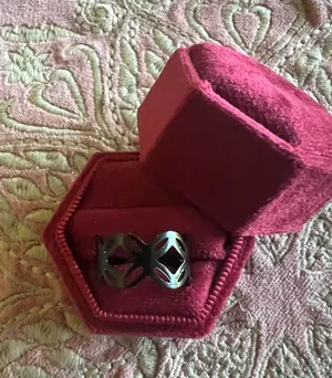 & Other Stories Women’s Stainless Steel Black Polished Finish Adjustable Ring Size 6-9 thumbnail 1