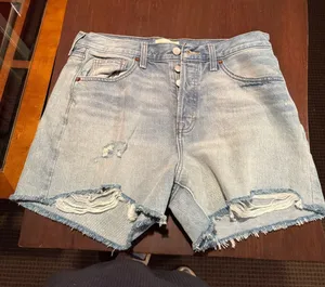 Universal thread: Light Blue Distressed Denim 90’s Baggy Shorts thumbnail 1