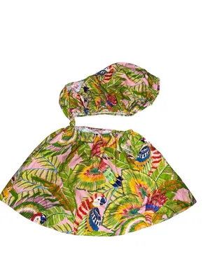 farm rio macaw Leaves Mini Dress‎ Size Small Linen Blend thumbnail 2