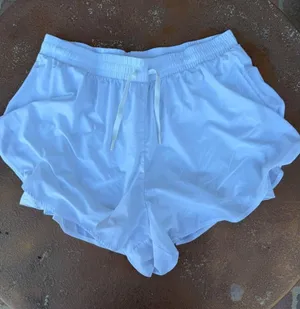 Target White all in motion flowy white running/ exercise shorts with built in spandex Size L #athleisure #yoga thumbnail 1