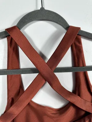 Free People Movement Shine Bright Crop Top Women’s XS Brown Built‎ Active Tank thumbnail 7