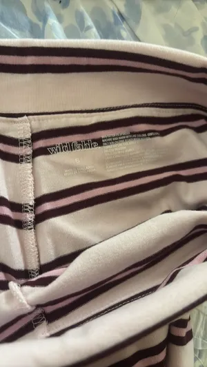 Wild Fable Pink Striped Foldover Pants thumbnail 3
