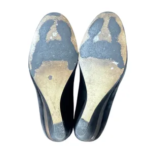 Franco Sarto Black Suede Wedge Pumps Round Toe Women's Shoes Size 8.5‎ thumbnail 6