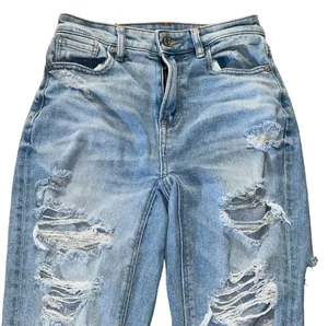 American Eagle Stretch Distressed Mom Jeans thumbnail 3
