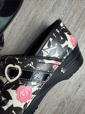 Sanita Koi Patent Leather Floral Rose Danish Clogs Size 38 (US 6.5-7) thumbnail 9